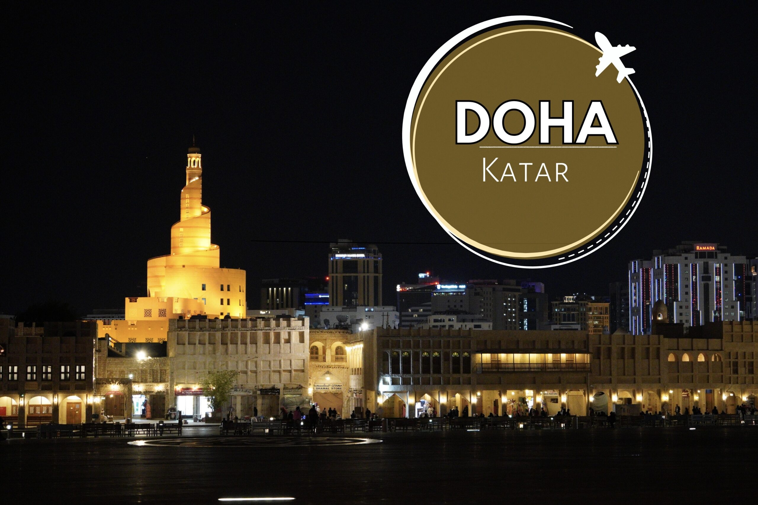 Večerná Doha, Katar – prvé dni na vandrovne